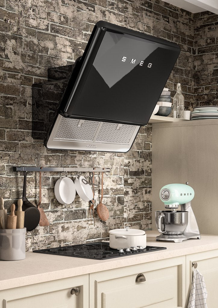 Smeg KFAB75BL 75cm 50s Style Retro Angled Hood, Black