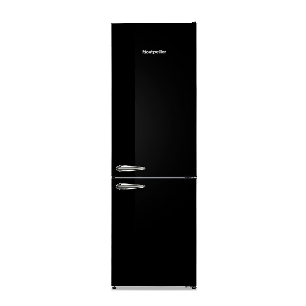Montpellier MAB386K Retro No Frost Fridge Freezer in Black