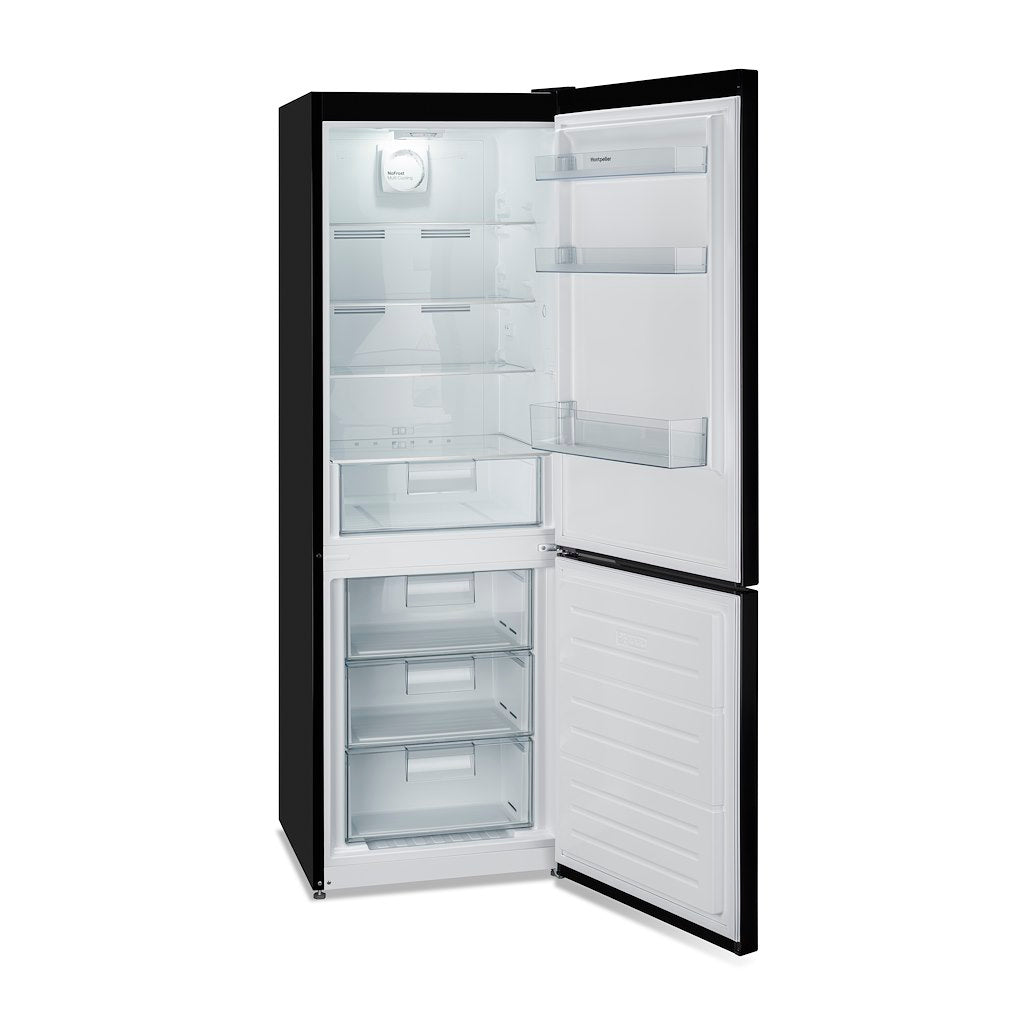Montpellier MAB386K Retro No Frost Fridge Freezer in Black