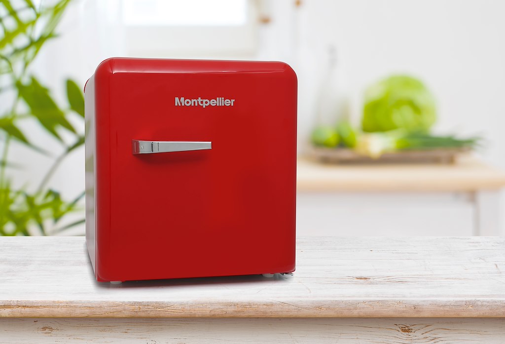 Montpellier MAB50R Table Top Retro Fridge - Red