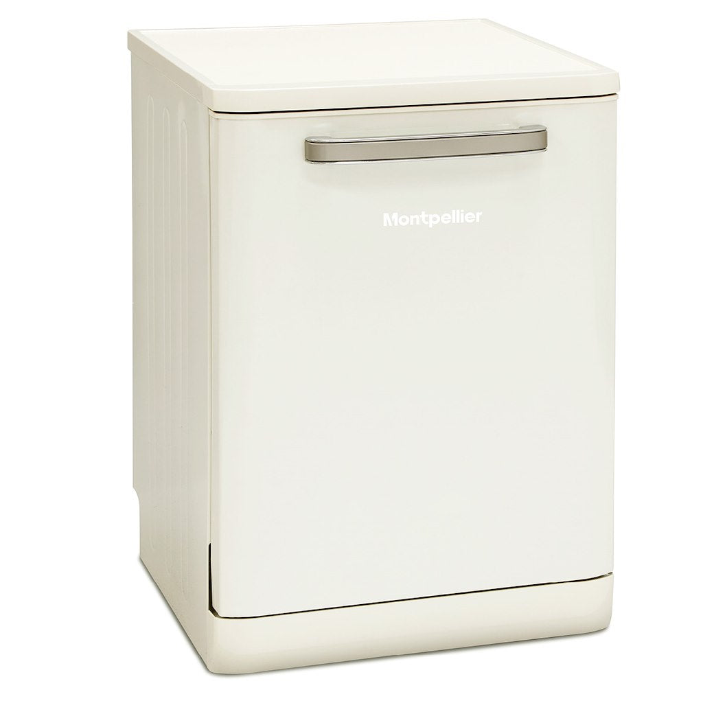 Montpellier MAB1353C 60cm Full Door Retro Style Dishwasher in Cream