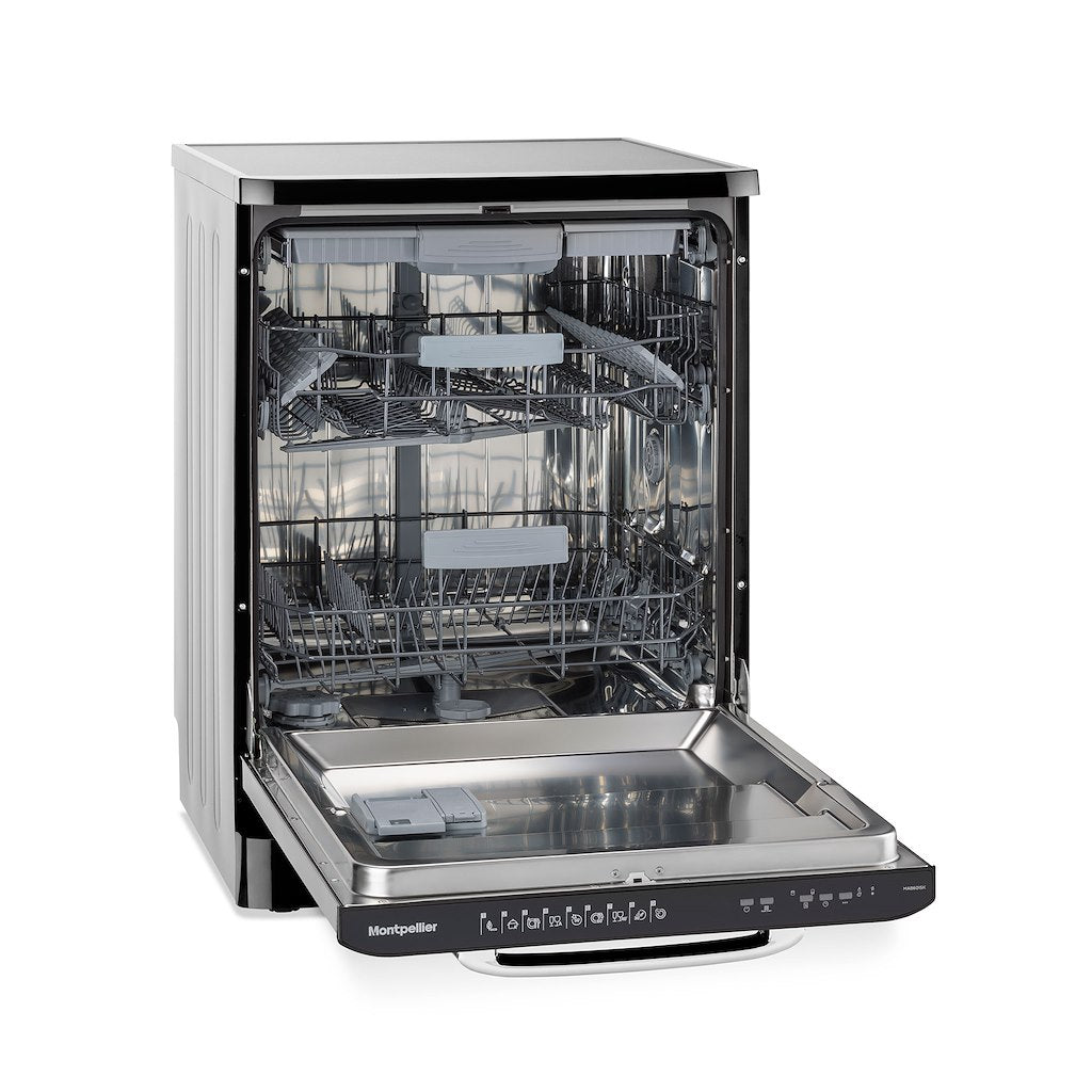 Montpellier MAB6015K 60cm Freestanding Retro Dishwasher in Black