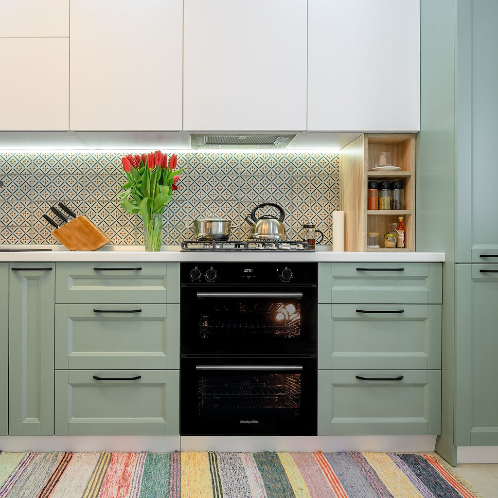 Montpellier MBUDO72 Built Under Electric Double Oven In Black