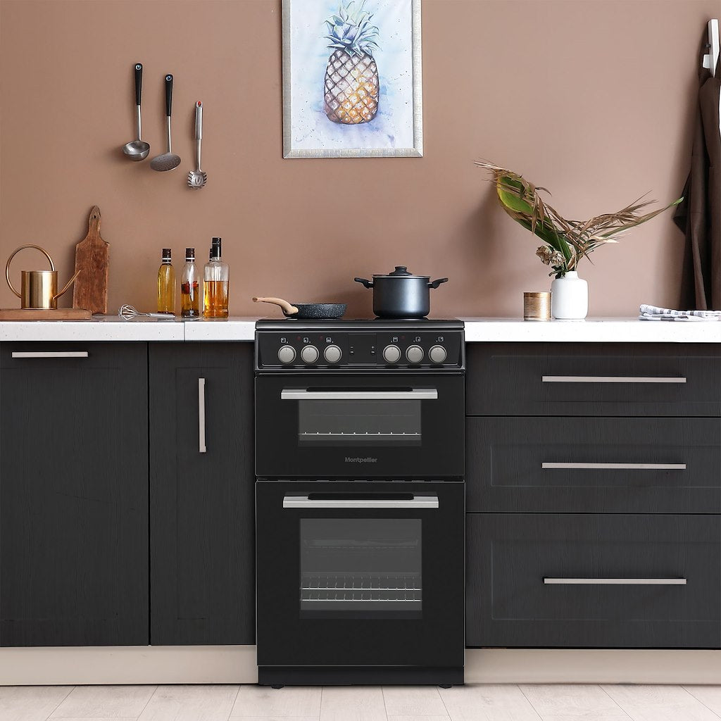 Montpellier MDOC50FK 50cm Double Ceramic Cooker in Black