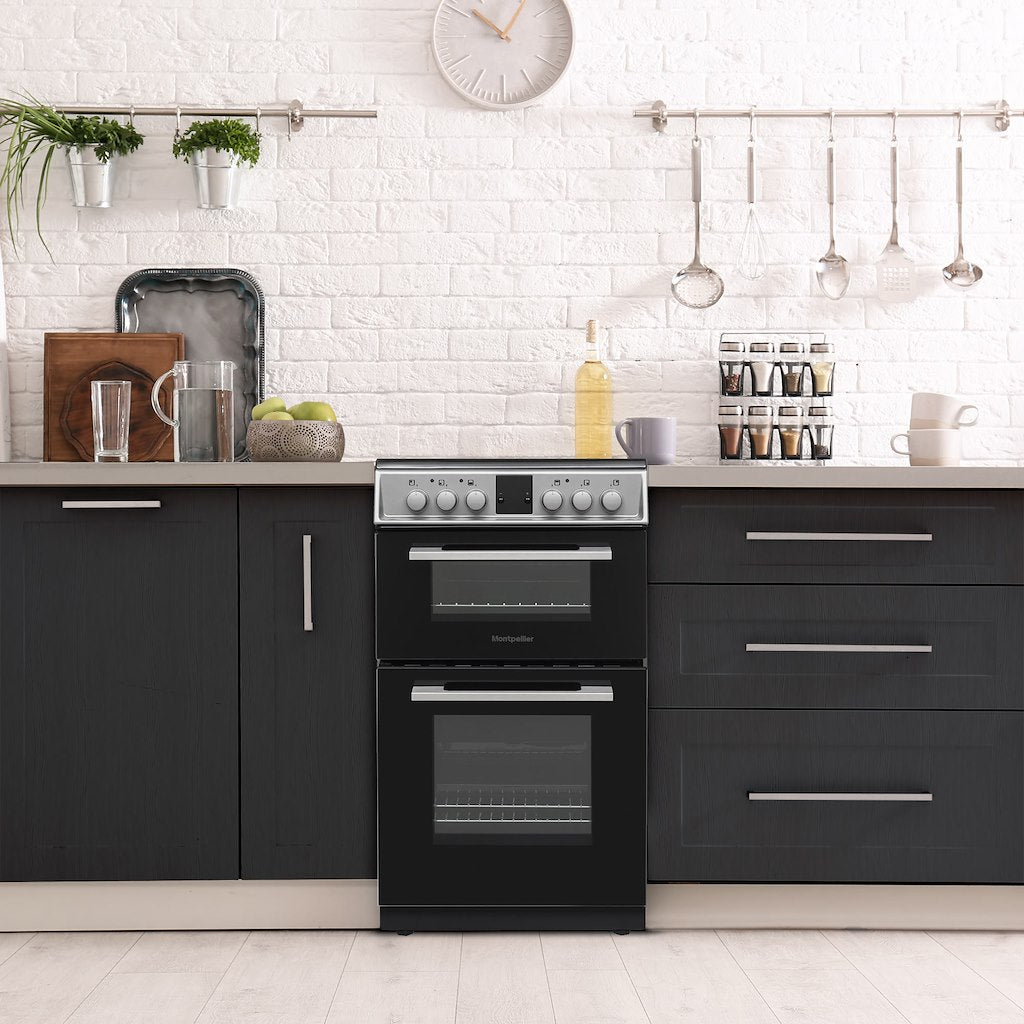 Montpellier MDOC50FS 50cm Double Ceramic Cooker in Silver