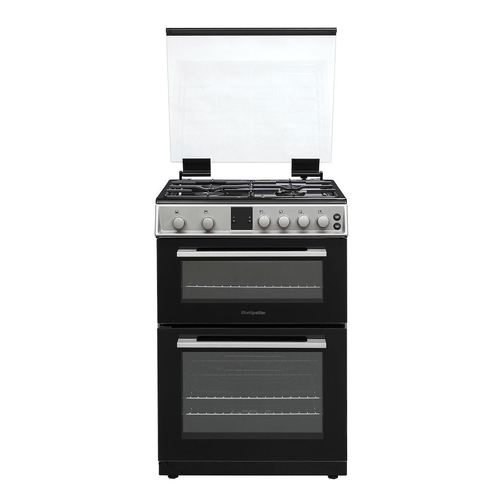 Montpellier MDOG60LS 60cm Double Gas Cooker in Silver
