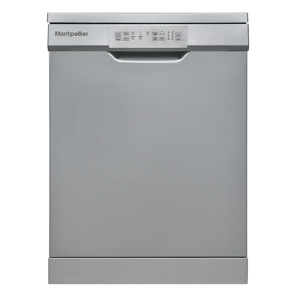 Montpellier MDW1354W 60cm Freestanding Dishwasher in Silver