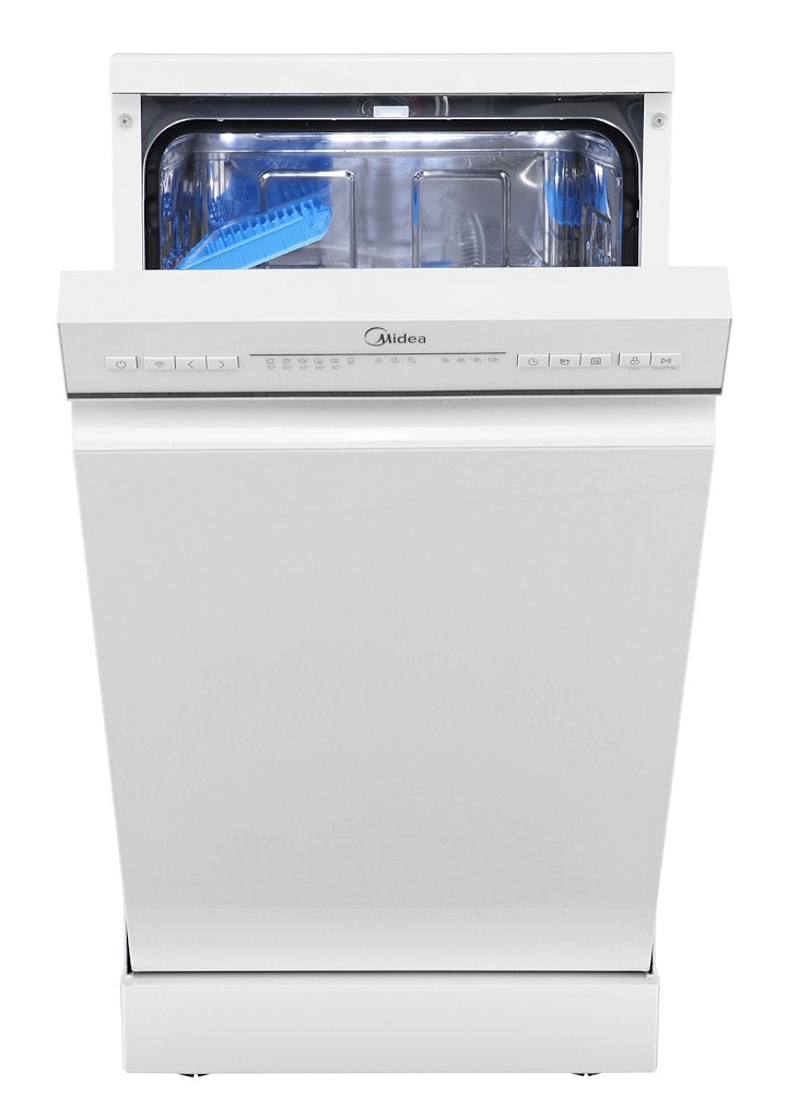 Midea MDWEF1034C(W)-WG-UK 10 Place Setting Freestanding Slimline 45cm Dishwasher - White