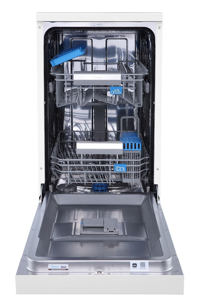 Midea MDWEF1034C(S)-WG-UK 10 Place Setting Freestanding Slimline 45cm Dishwasher - Silver