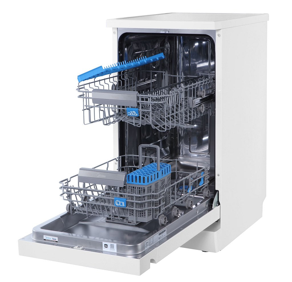 Midea MDWEF1034C(W)-WG-UK 10 Place Setting Freestanding Slimline 45cm Dishwasher - White