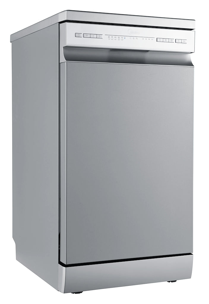 Midea MDWEF1034C(S)-WG-UK 10 Place Setting Freestanding Slimline 45cm Dishwasher - Silver