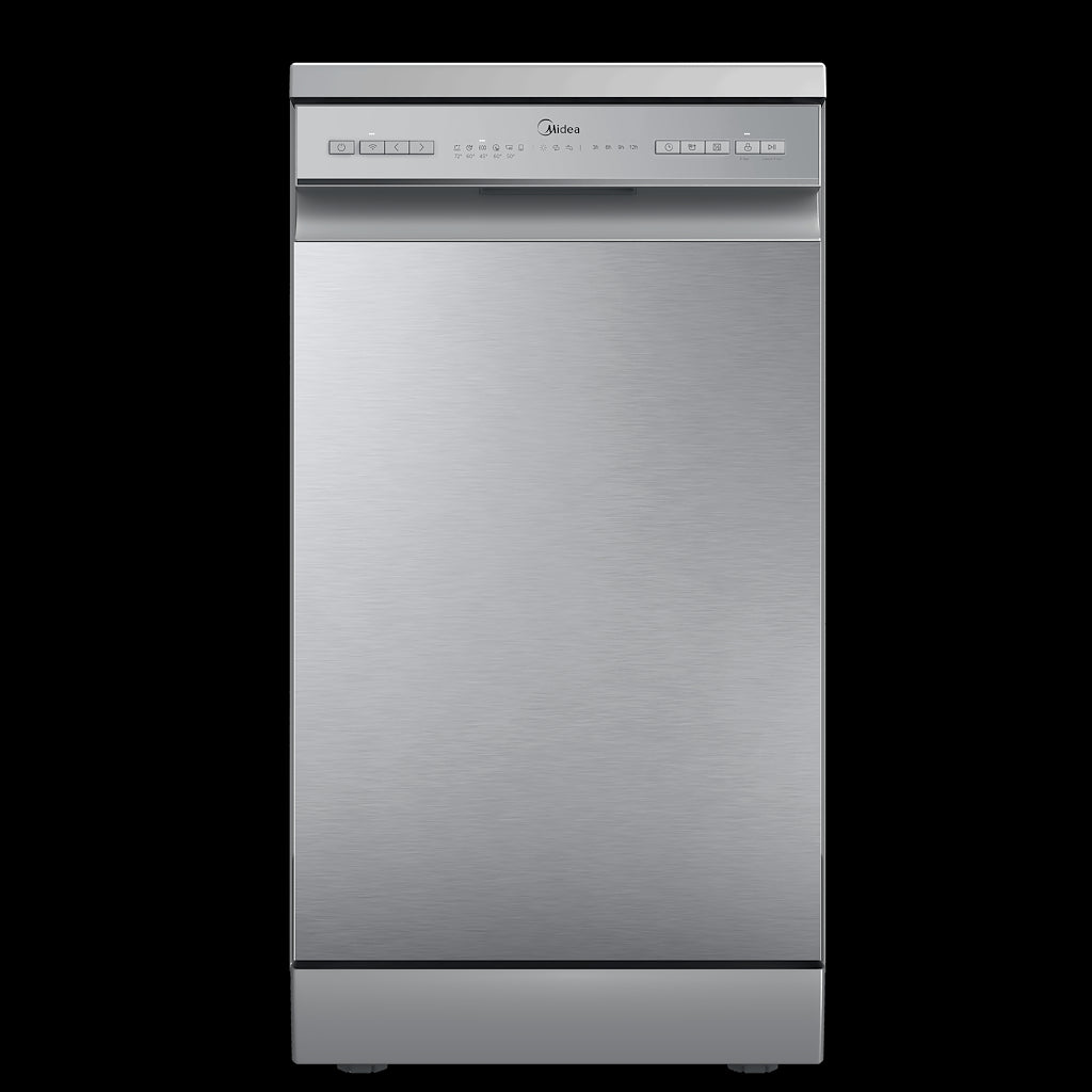 Midea MDWEF1034C(S)-WG-UK 10 Place Setting Freestanding Slimline 45cm Dishwasher - Silver