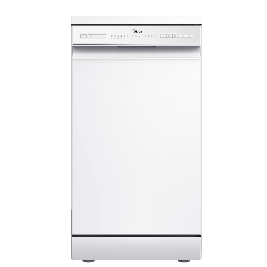 Midea MDWEF1034C(W)-WG-UK 10 Place Setting Freestanding Slimline 45cm Dishwasher - White