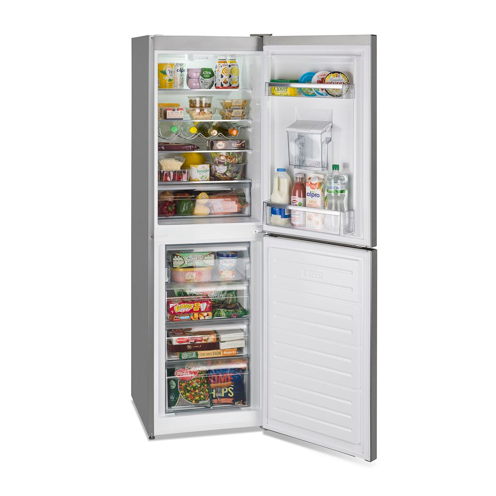 Montpellier MFF185DX 50/50 Frost Free Fridge Freezer in Inox with Water Dispenser