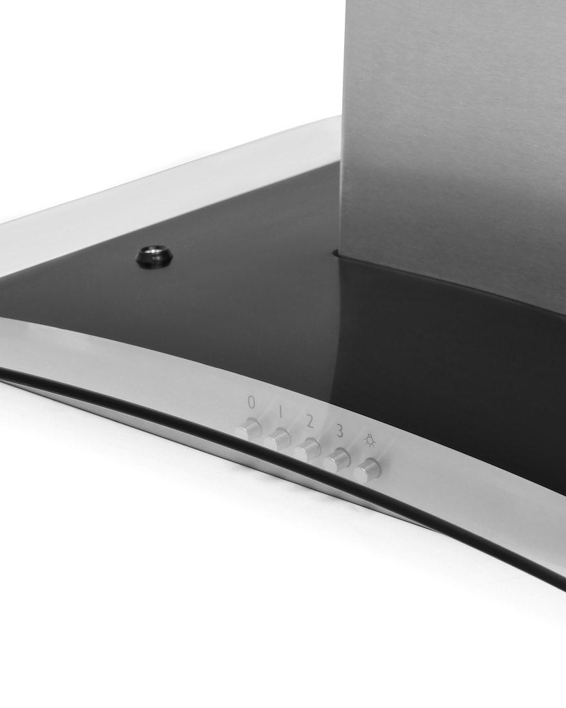 Montpellier MHG600X 60cm Curved Glass Stainless Steel Chimney Hood