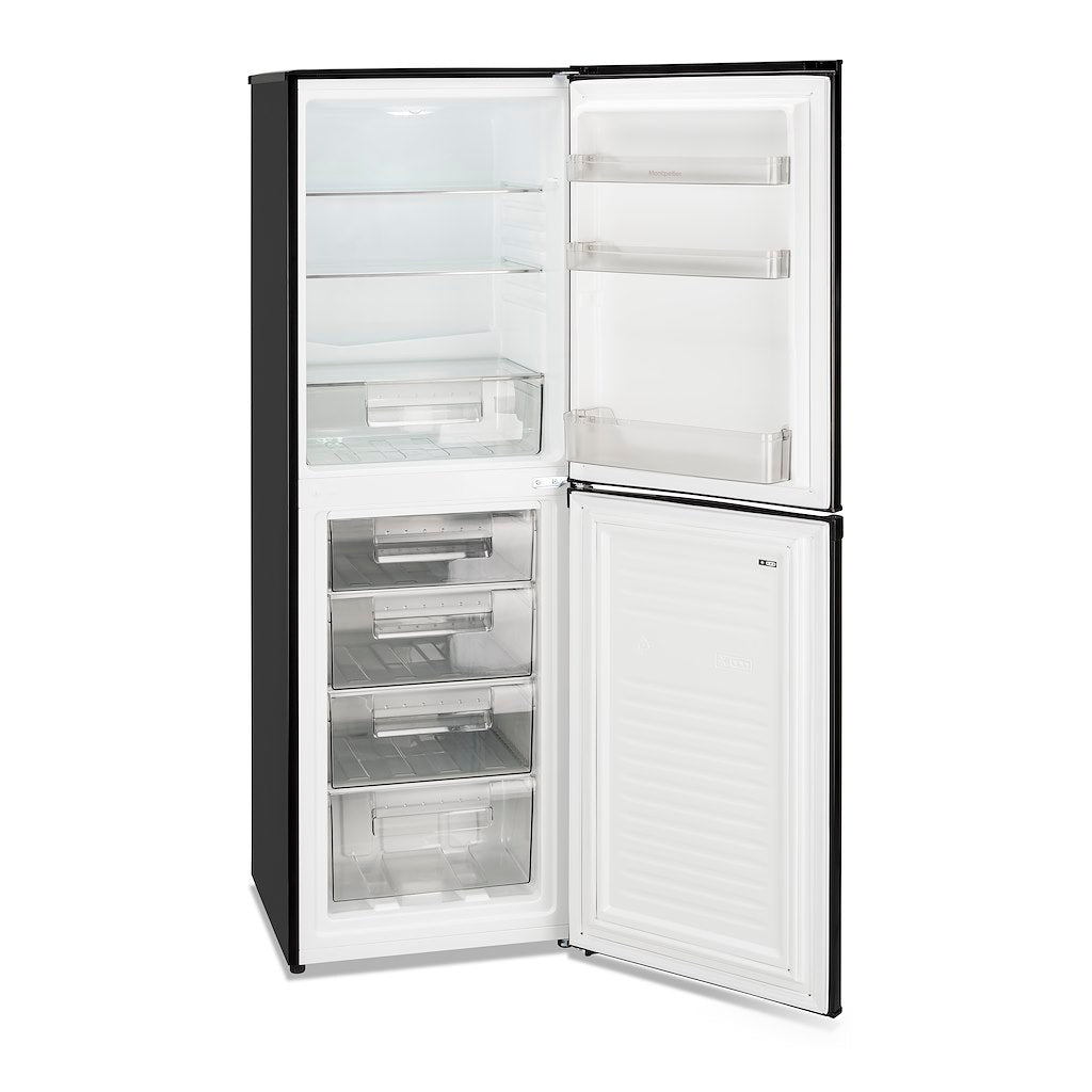 Montpellier MS175BK 50/50 Static Fridge Freezer in Black