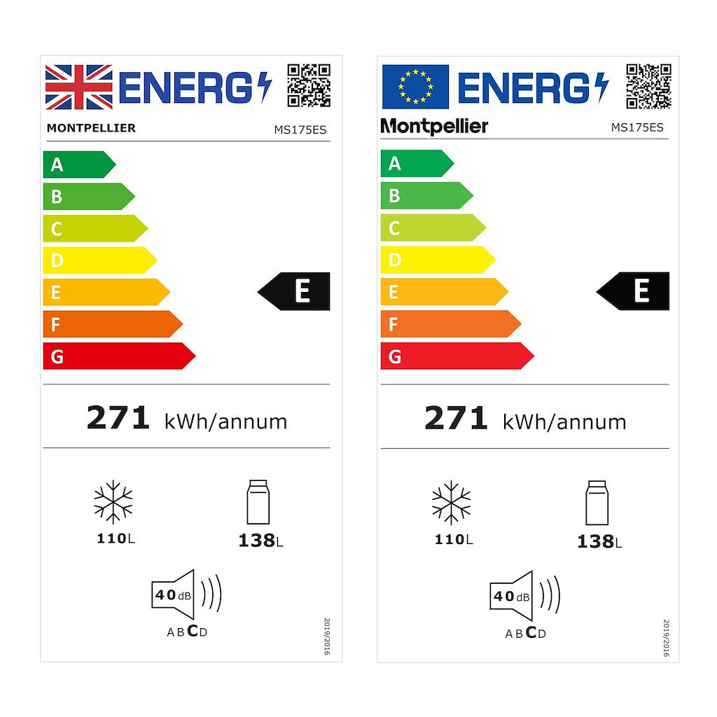 Montpellier MS175ES Static 50/50 Fridge Freezer In Silver