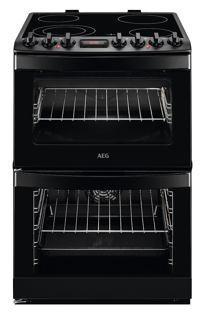 AEG CCB6740MCB 6000 SteamBake Ceramic Electric Cooker with Double Oven