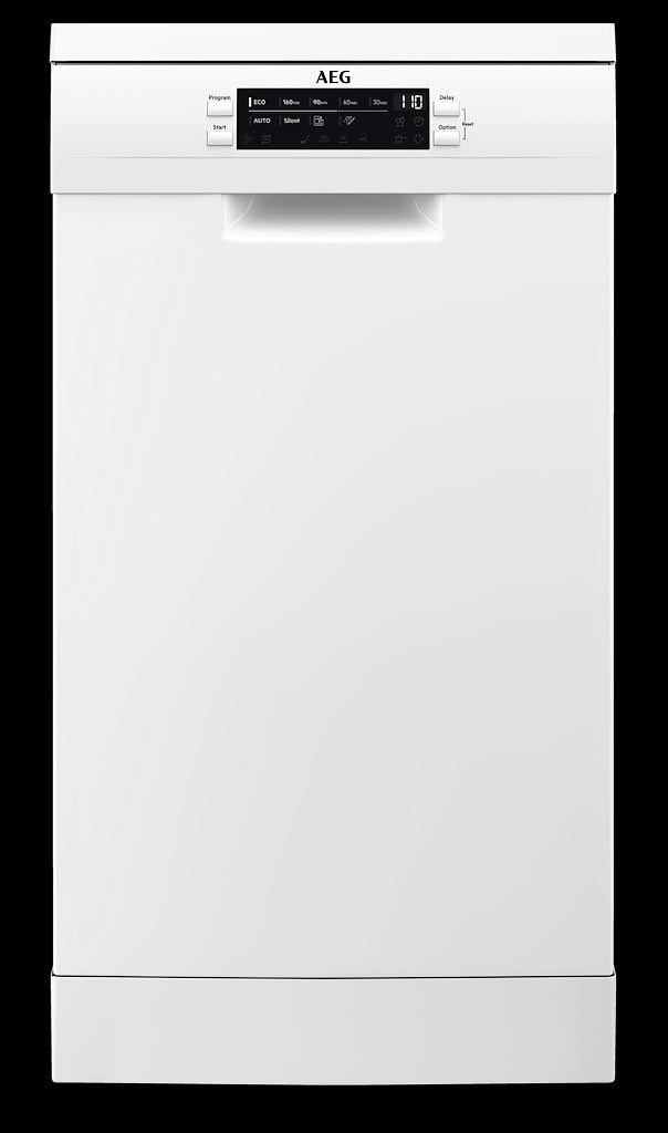 AEG FFB62417ZW 6000 SatelliteClean Freestanding Slimline Dishwasher with AirDry Technology + 9 Place Place Settings