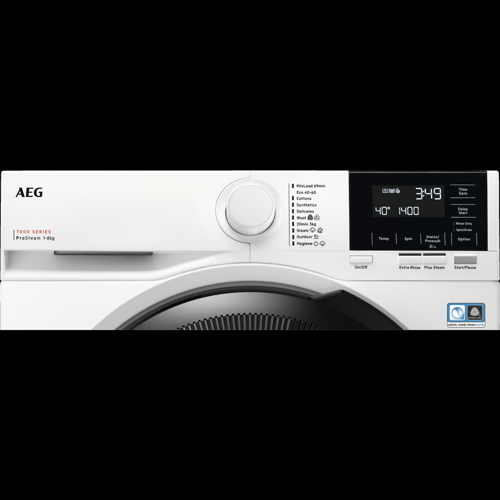 AEG LFR71844B 7000 Series Short Front Loading Full Size 8kg Washing Machine