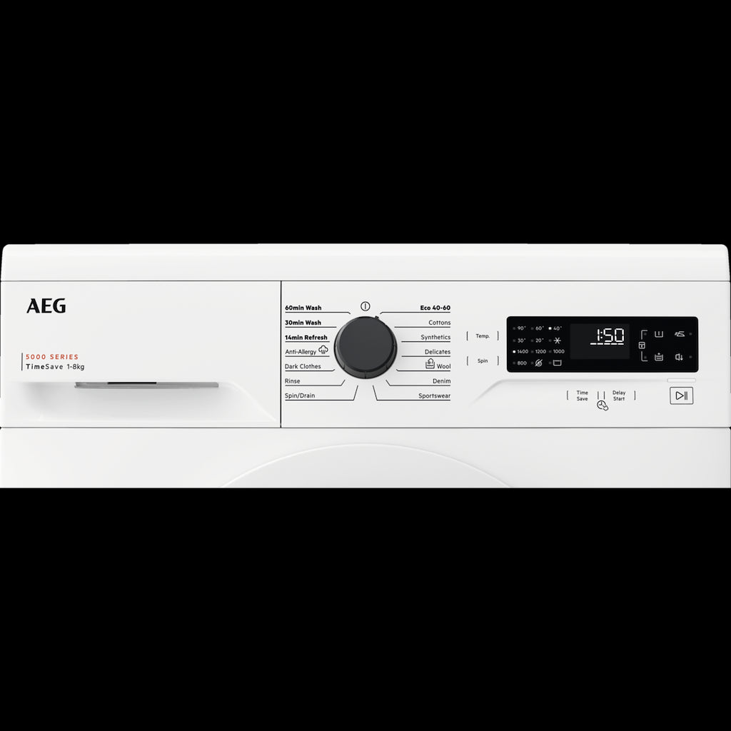 AEG LFX50844B 5000 Series P2 Short Front Loading Full Size 8kg Washing Machine