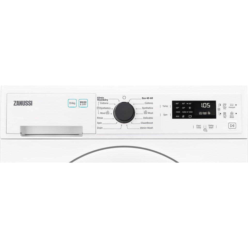 Zanussi ZWD76NB4PW Freestanding 7/4kg Washer Dryer
