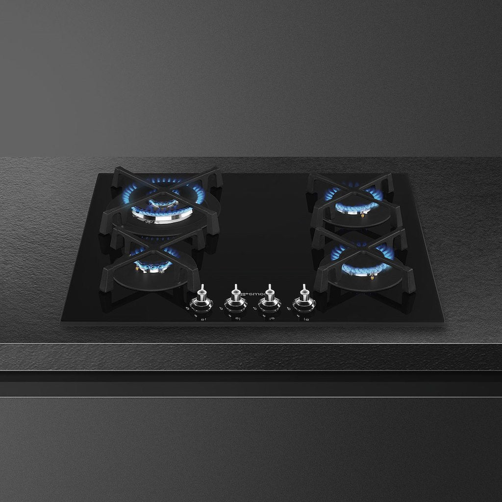p60 cm gas hob GlassOnSteel Classica