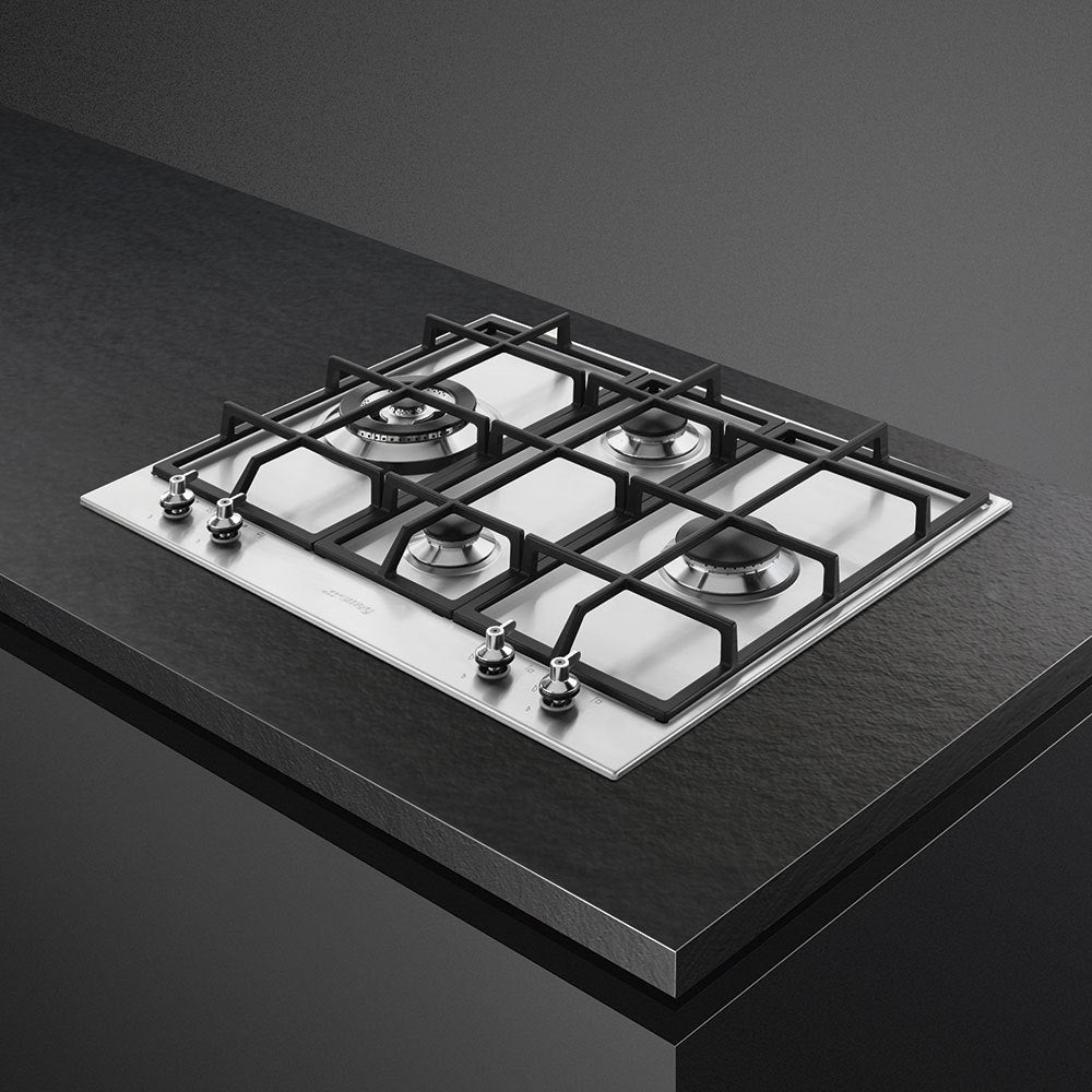 Smeg PX364L 60cm Classic Gas Hob, Stainless Steel