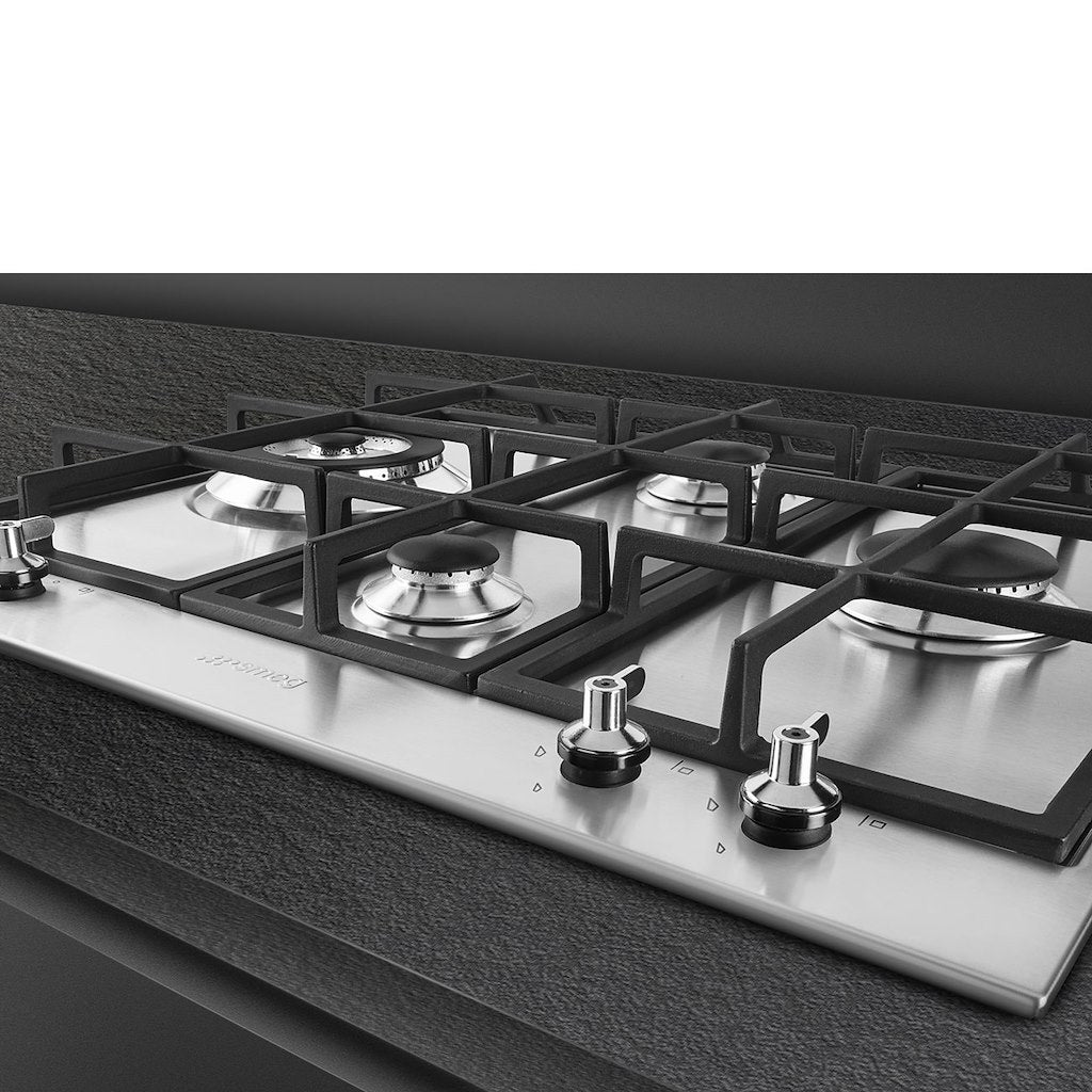 Smeg PX364L 60cm Classic Gas Hob, Stainless Steel