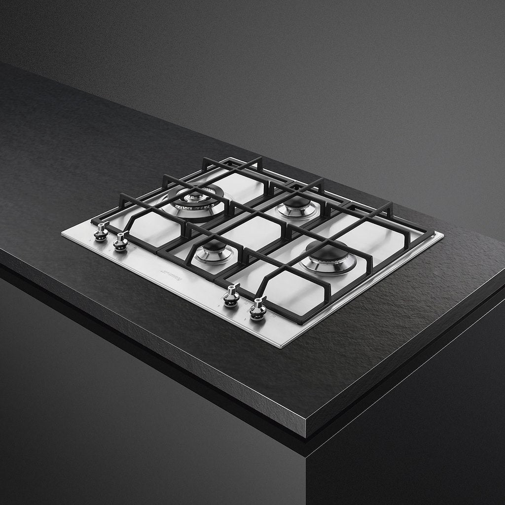 Smeg PX364L 60cm Classic Gas Hob, Stainless Steel