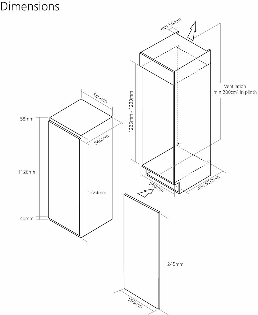 143 litre Upright Freezer