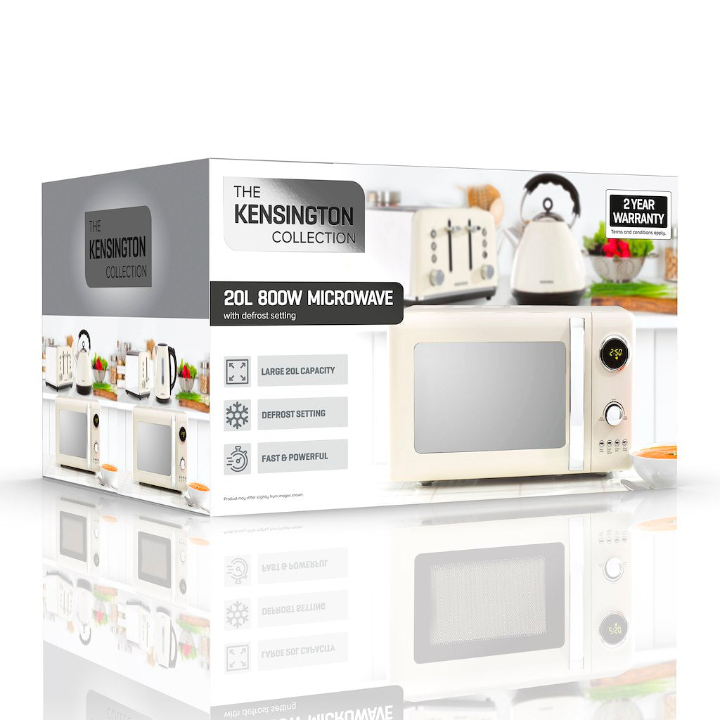 Daewoo SDA1654GE Kensington 20L 800W Microwave - Cream