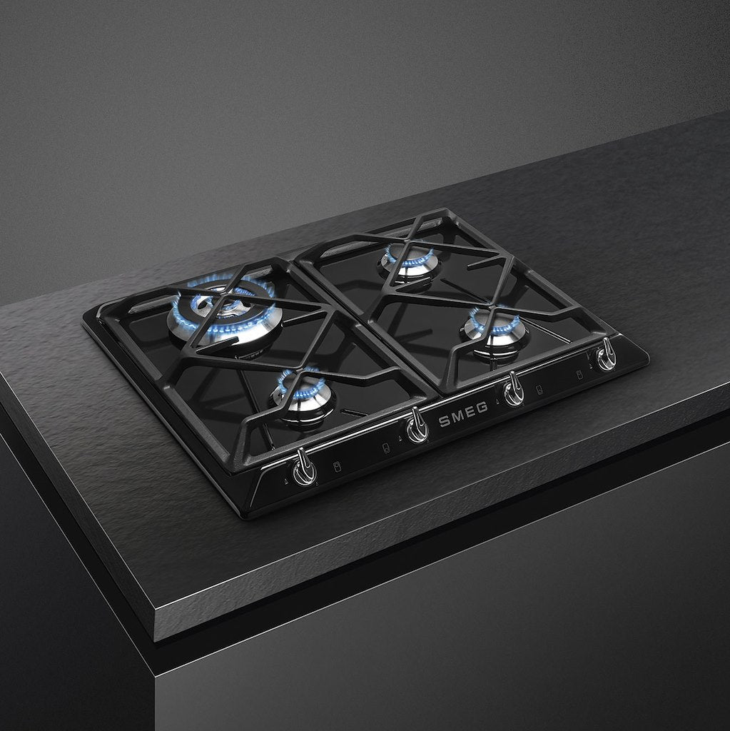 60 cm gas hob black