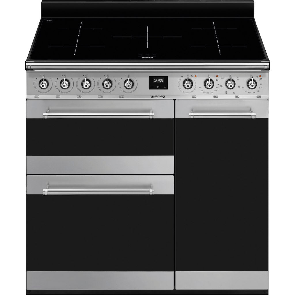 freestanding cooker, 90x60, stainless steel, ECLIPSE GLASS