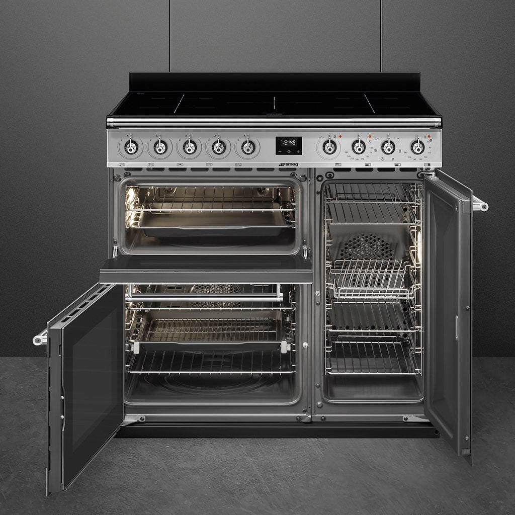 freestanding cooker, 90x60, stainless steel, ECLIPSE GLASS