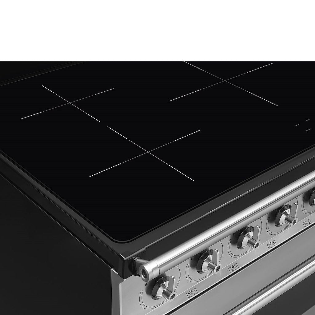 freestanding cooker, 90x60, stainless steel, ECLIPSE GLASS