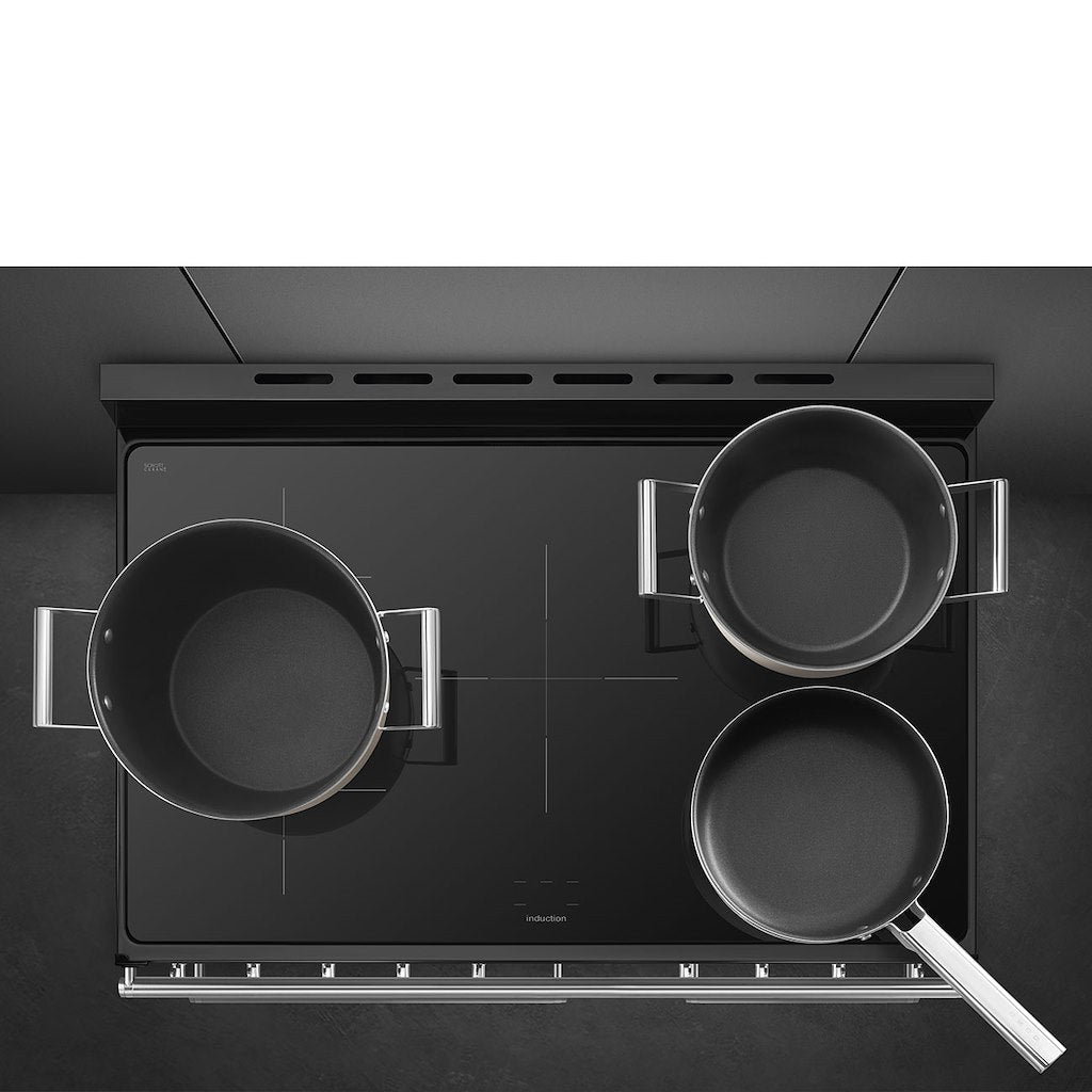 freestanding cooker, 90x60, stainless steel, ECLIPSE GLASS