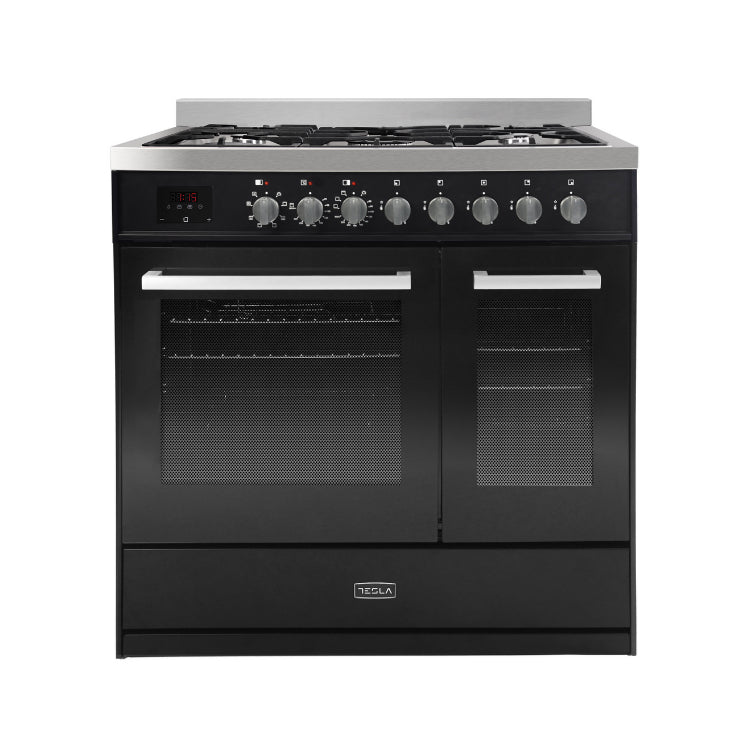 Tesla - T90DDFRCB - 90cm Double Cavity Dual Fuel Range
