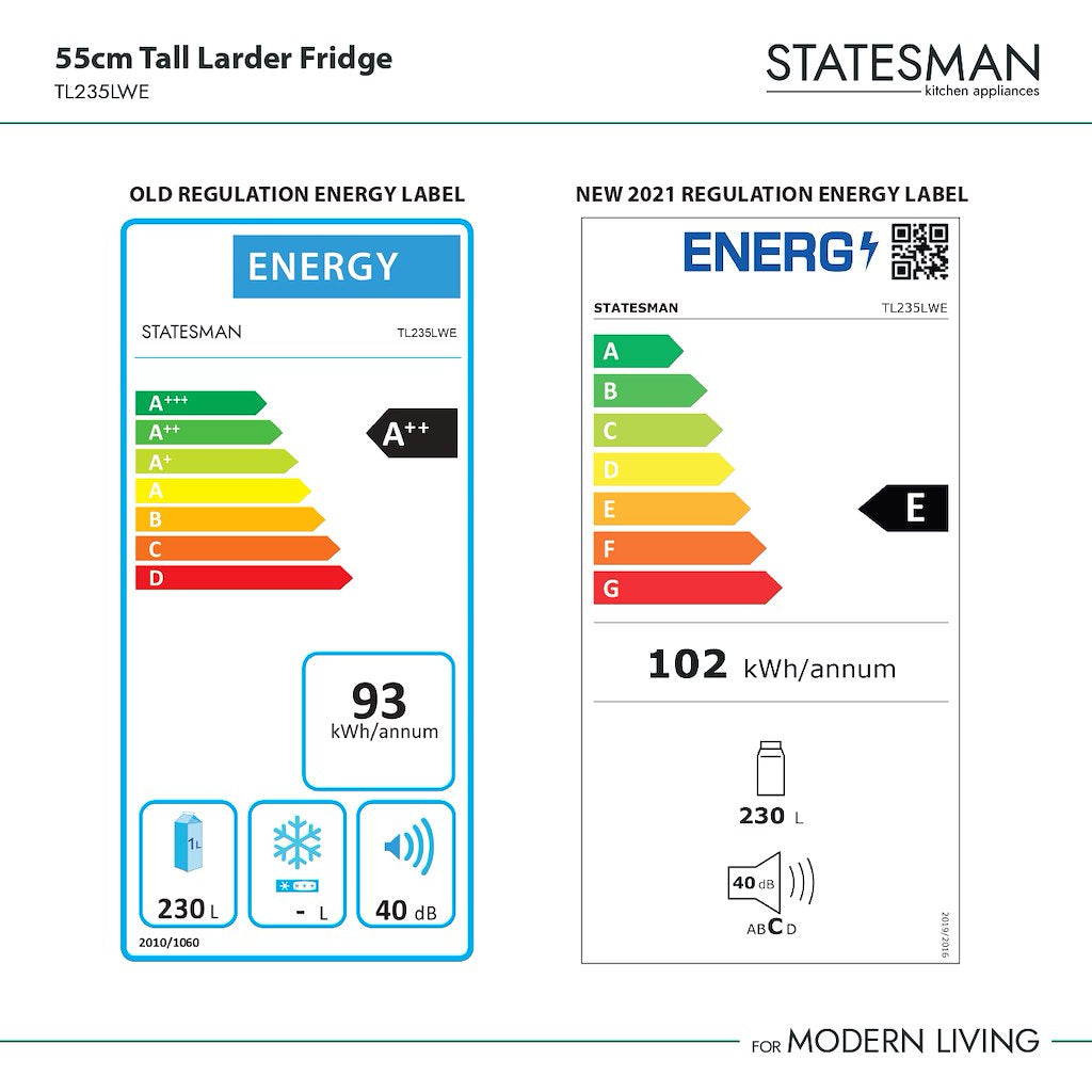 Statesman TL235LWE 55cm Tall Larder Fridge