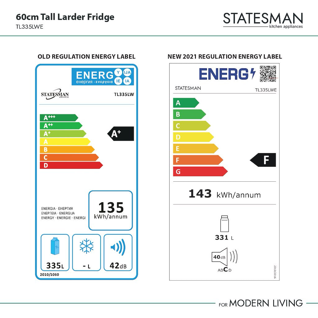 Statesman TL335LWE 60cm Tall Larder Fridge