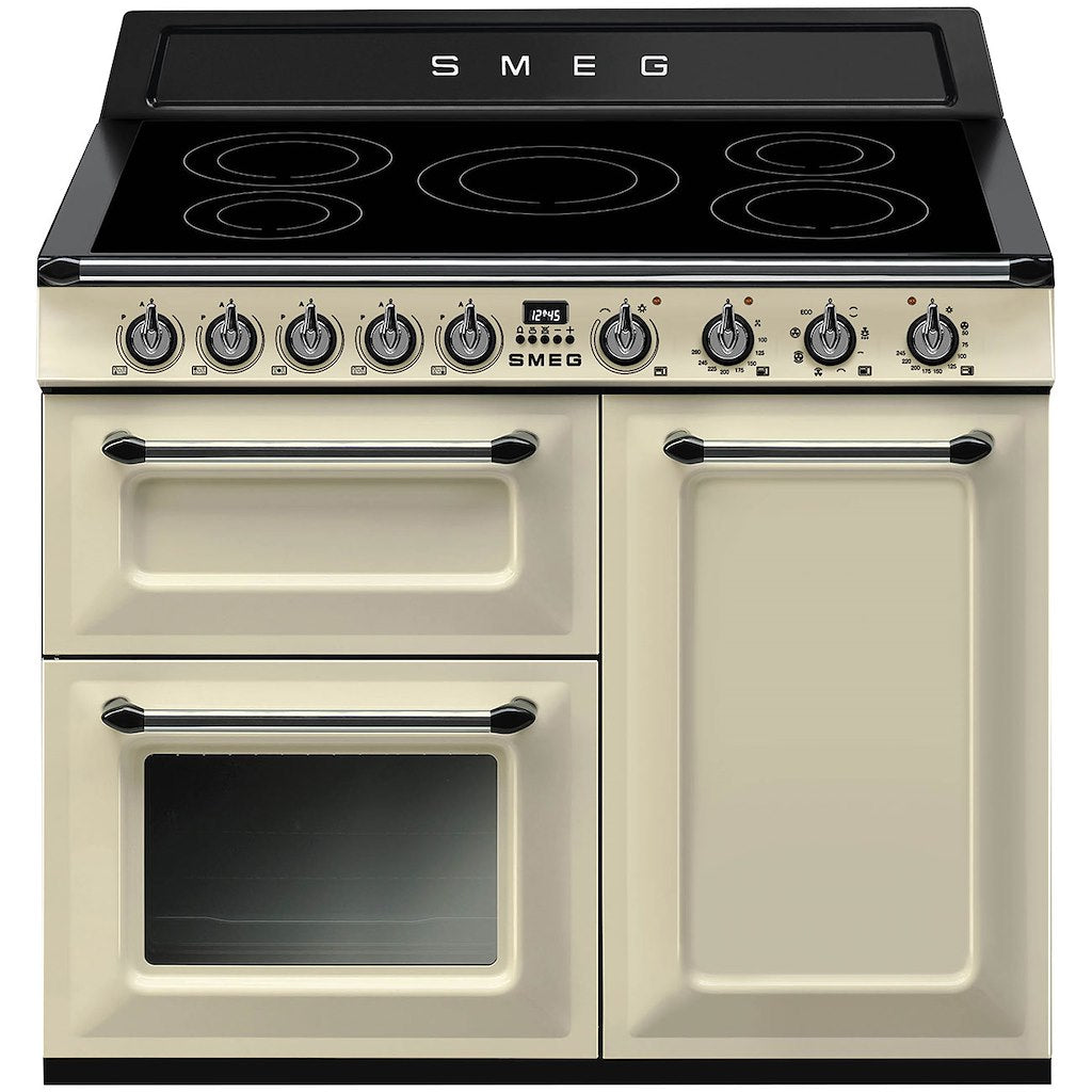 Victoria cooker, 100cm, triple cavity, induction hob, MF oven, cream