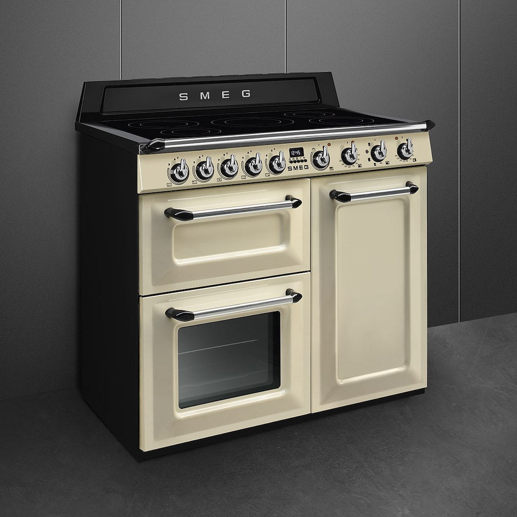 Victoria cooker, 100cm, triple cavity, induction hob, MF oven, cream
