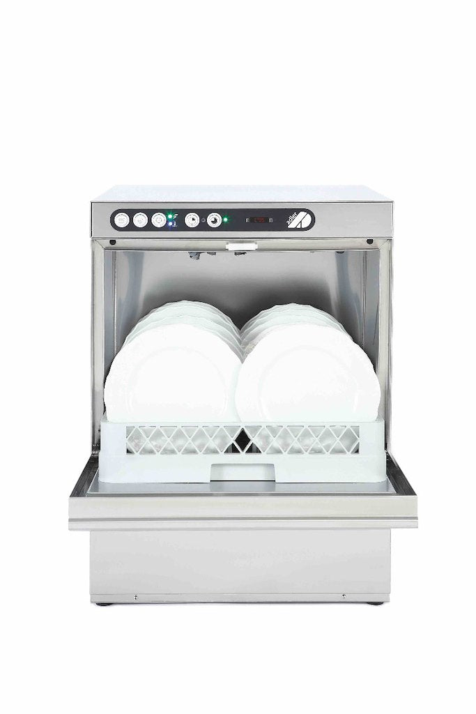 Adler AD50 500mm Basket Dishwasher Gravity Drain With Chemical Pump 18 Plates
