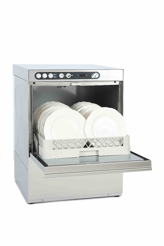 Adler AD50 500mm Basket Dishwasher Gravity Drain With Chemical Pump 18 Plates