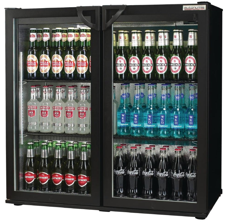 Autonumis RPC00001 Hinged Double Door Black Bottle Cooler 174 x 330ml Bottles