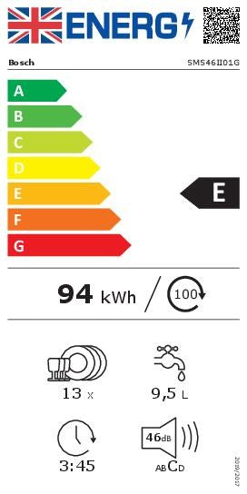 SMS46II01G, Free-standing dishwasher