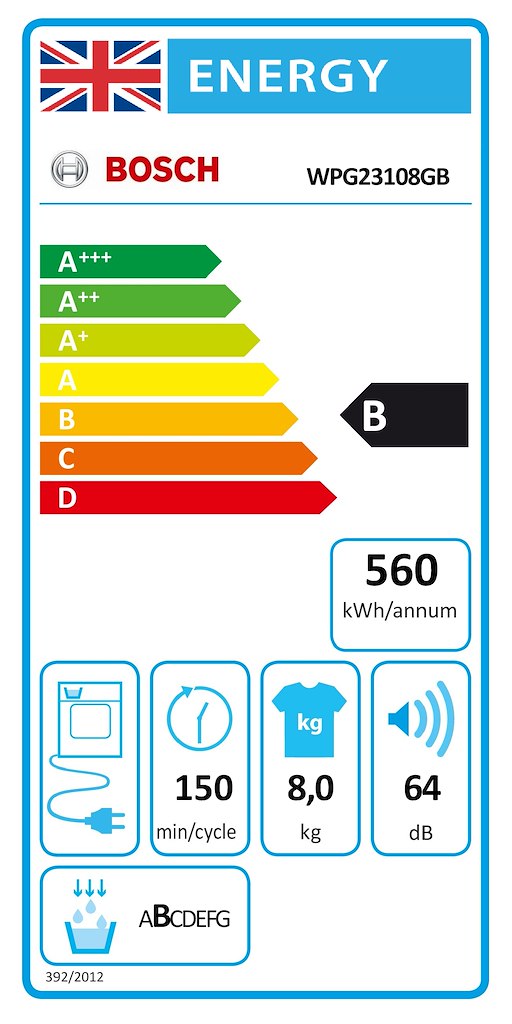 WPG23108GB, Condenser tumble dryer