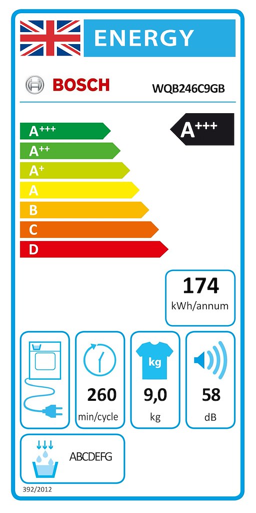 WQB246C9GB, Heat pump tumble dryer