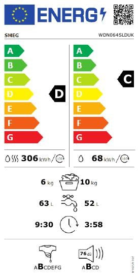 WD FS, 10/6Kg, 1400rpm, Steam, LCD, D, UK