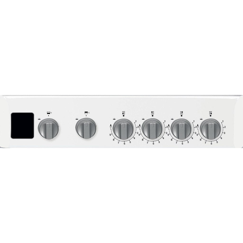 Gas Double Oven Cooker - Coventional Oven - White With Fast Preheat and Digital Clock & Minute Minder